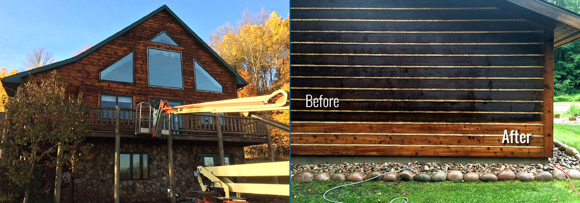 Fox Valley WI Log Home Wood Restoration
